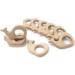 Wendysun 3pcs Cartoon Whale Wood Teether Set - Natural Baby Teething Beech Toy - Buy Online on GoSupps.com