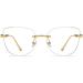 LJCZKA Rimless Blue Light Blocking Cat Eye Glasses for Women - Stylish Anti-Eye Strain Metal Frame in Rose Gold - Buy Online on GoSupps.com