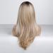 HAIRCUBE Blonde Ombre Long Curly Wig with Bangs - Heat Resistant Synthetic Shoulder Length Wig for Women - Buy Online on GoSupps.com