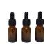 3 Pcs Empty Refillable Amber Glass Graduated Dropper Bottle Essential Oil Cosmetics Elite Fluid Container Jar Pot Holder with Glass Pipette Dropper (10ml/0.34oz)