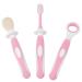 Baby Toothbrush Set - Infant Soft Teether Training Toothbrush & Newborn Dental Care Tongue Scraper (Pink) | International Shipping Available - Buy Online on GoSupps.com