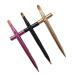Beaupretty double-sided lip brushes traveling pin brush lipstick gloss make-up brush for women 3 pieces (gold purple black) size 1 mixed color