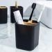 Bamboo Toothbrush Holder - Black Bathroom Organizer - Buy Online on GoSupps.com