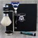 4 Pc Mens Shaving Kit 5 Edge Razor With White Badger Hair Shaving Brush Stand and Alum Pencil Perfect Set For Men