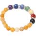 7 Chakra Beaded Bracelet - Lightweight Stretchy Meditation Jewelry for Men & Women | Yellow Jade Stone - Buy Online on GoSupps.com