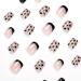 French Tip Press on Nails - Short Square Press On Nails with Nail Tips Black edge black love heart press on nails Acrylic False Nails Cute Artificial Nails - Buy Online on GoSupps.com