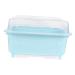 Cabilock box tableware basket plastic dish Dry down kitchen water drain box dishes sieve bottled dry frame dishwaters plating plastic wooden boards drainage container baby blue