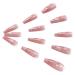 Buy Brishow Long Pink Press-On Artificial Nails - 24 Ballerina Acrylic False Nails for Women & Girls - International Shipping Available - Buy Online on GoSupps.com