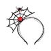 QUUPY Halloween Headband Spider Web Hair Hoop Headdress with Cobweb Red Rose Spider Lace Wrap for Halloween Costume Cosplay Party
