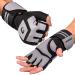 VINSGUIR Padded Workout Gloves for Men & Women - Gym Weight Lifting Gloves with 23.5" Elastic Wrist Wraps Support, Full Palm Protection for Weightlifting, Training, Fitness, Exercise, Pull ups Grey Medium(6.4-6.8 in)