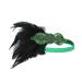 HAPINARY Feather Headdress Vintage Hairband Hair Band Headdress for Party Hairband Party Headdress Hijab 1920s Headband Dance Headpiece Turban Party Headwear Bride Accessories Prom One Size Green