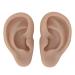 Lwuey silicone ear model soft flexible simulation artificial ears realistic jewelry display acupuncture window doll doll teaching instructions earrings piercing 2 pieces (dark skin tone)