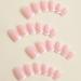 White French Tip Press On Nails - Short Square Pink Glossy Acrylic - Reusable 24pcs Stick On Nails for Women & Girls - DIY Nail Art Decoration - Buy Online on GoSupps.com