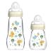 MAM Baby Glass Bottles 2 Pack Feel Good from Birth 170 ml & 260ml Glass Feeding Baby Bottle Uni