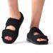 JBTNBX Women's Diabetic Slippers Extra Wide Width Adjustable Breathable Mesh Open-Toe Shoes - Size 7.5 Black - Buy Online on GoSupps.com