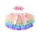 PythJooh Newborn Baby Girl Tutu Bloomers Skirt Headband Set Toddler Ruffle Pettiskirt with Nappy Cover Photo Props Set for 0-2Years 6-12 Months Rainbow.