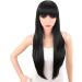 Buy GCX-Wcke Long Straight Black Synthetic Wig - Beautiful Black Hair Wig for All Occasions - Buy Online on GoSupps.com
