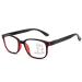 Zukky Blue-Light reading glasses for women progressive multifocal reading glasses square large lens reader black red am13 (color: black+red size: 4x)