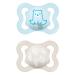 Mam Supreme Schnuller in a set of 2 baby pacifier for healthy dental and jaw development prevents skin irritation with pacifier box 0-6 months bear/leaves bear/leaves 0-6 months/day