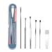 6Pcs/Set Ear Pickers Cleaning Brush with Box Stainless Steel Ear Pick Cleaner Portable Ear Clean Tools