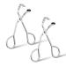 2 Pack Mini Eyelash Curler Silver Eyelashes Curler Professional Silicone Lash Curler No Pinching Fits All Eyelash Shapes Makeup Tool for Eyelashes for Dramatic Lash Look