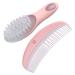 Baby Hair Brush and Comb Set Shampoo Brush Head Scrubber Scalp Massager Brush for Cradle Cap Baby Shower Registry Gifts Pink