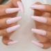 Sakura Pink Press On Nails - Long Coffin Glossy Finish Acrylic Faux Ongles - 24pcs Set | International Shipping Available - Buy Online on GoSupps.com