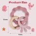 Vicloon Octopus Teething Toy - Silicone and Wood Baby Teether Chew Toy for Boys & Girls (Pink) - Easy to Hold and Clean Up - Buy Online on GoSupps.com