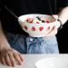 Bowl Snack Dip Bowls Dishware Household Ceramic Rice Bowl Strawberry 6 inch Noodle Bowl Creative Cute Large Capacity Salad Bowl Compatible with Kitchen Restaurant Gifts - Buy Online on GoSupps.com