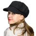 WETOO Womens Peaked Newsboy Cap for Women B1-black