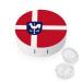 Flag of Albertslund Round Case For Contact Lens Kit Storage Box with Mirror Printed
