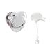 Pacifier set and pacifier chain for small children from 6 to 18 months silicone pacifier with glittering rhinestones BPA-free gift for babies silver m