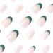 24pcs Short Oval French Tip Stick on Nails with Green Edge - Removable Press on Nails for Women and Girls - Nail Art Accessories 0199Y71 - Buy Online on GoSupps.com