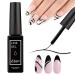 Black White Gel Nail Polish - White Tip Nail Polish/Nail Art Gel Liner/Nail Paint for French Tip Manicure Soak Off UV/LED for Painting Drawing Swirl Nails Home DIY Salon (Black)