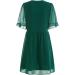 Thsue Women's Green Chiffon Lace Midi Dress - Formal Wedding Guest Short Sleeve Summer Dress - Buy Online on GoSupps.com
