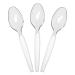 Clear Plastic Spoons Heavy Duty Disposable Cutlery for Party Supply Pack of 80