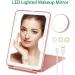 10X Magnification Travel Makeup Mirror with Lights | LED Compact Mirror for Makeup Desk | Light Up Vanity Mirror - Pink - Buy Online on GoSupps.com
