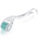 LOPHE Derma Roller 0.5mm Microneedle Derma Roller for Men and Women Professional Microneedling Derma Needling Micro Needle Roller Facial Wrinkles Hair Loss Stretch Marks Hair Regrowth Green head + transparent handle