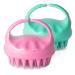 2 shampoo brushes hair-head skin massager with soft silicone head massage cladding healthy hair growth wet and dry blue and pink