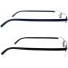 Kokobin Ultralight TR90 Reading Glasses for Men & Women - Classic Metal Half-Rim Style +3.0 Diopter with Case & Cleaning Cloth - 2-Pack - Buy Online on GoSupps.com