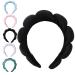 YOUNUO Spa Headbands for Women-Headband for Washing Face  Makeup  Skincare  Shower  Hair Accessories -Sponge & Velvet Fabric Headband (Black)