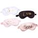 Sleep Mask Silk Mask Bridesmaid Gifts Bridesmaid Eye Mask Satin Sleep Mask Bachelorette Party Mask Bridal Party Favors (Black)