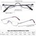 Hubeye 3 Pairs Half Moon Reading Glasses - Slim Metal Frame - 2.0 Dioptres - Purple/Gold/Silver - Buy Online on GoSupps.com