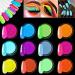 Ebanku 12 boxing bright nail powder neon color glitter powder nail powder rainbow nail glitter nail art bright gel nail for nails decoration