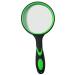Lupe 10x hand reading with a non-slip soft rubber ripep 75 mm magnifying glass break-proof magnification mirror for reading books inspection insects (green)