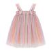 PythJooh Baby Girl Tulle Dress Toddler Girl Sleeveless Butterfly Wings Tutu Princess Dress Daisy Stars Sundresses for 0-4Years 12-18 Months Starry Pink
