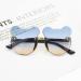 Harilla Cat Ear Shaped Sunglasses - Frameless Fashion Glasses for Kids & Adults Ideal for Beach Travel & Parties - Stylish Blue Resin Lens Gifts - Buy Online on GoSupps.com