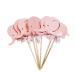 AKOAK 10 Pieces Baby Shower Pink Elephant Cupcake Toppers Baby Girl Birthday Party Favors Cake Decoration