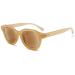 Vevesmundo Women sunny reading glasses Tested blue light filter reading glasses retro round sunglasses with sunscreen visual aid with visual strength 1 piece of yellow sunny glasses 1.0 x