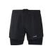 Lixada Men's 2-in-1 Running Shorts Quick Drying Breathable Active Training Exercise Jogging Cycling Shorts Black Large